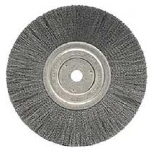 Wire Wheel 8 Diameter with 5/8 Arbor Hole .014 Gauge Narrow Face Crimped