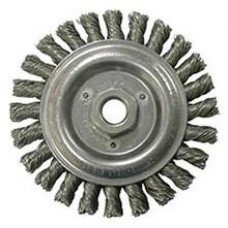 Wire Wheel 4-7/8" Diameter with 5/8-11 Arbour Hole .023 Gauge Stringer Bead Knotted (Stainless Steel) Wire Wheels