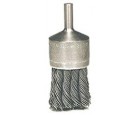 Wire End Brush 1-1/8" Diameter 1/4" Shank .014 Gauge Knotted