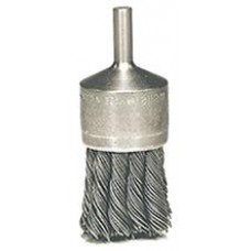 Wire End Brushes 1-1/8" Diameter 1/4" Shank .0104 Gauge Knotted Wire Brushes - Hand & Mandrel Mount