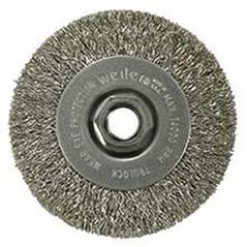 Wire Wheel 4" Diameter x 1/2" Wide with 5/8-11 Arbour Hole .014" Gauge Narrow Face Crimped Wire Wheels