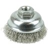 Wire Cup Brush 3-1/2" Diameter-5/8"-11 Arbor Hole - Crimped Stainless Cup Wheel