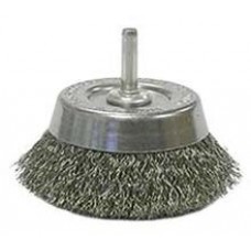 Wire Cup Brushes 2-3/4" Diameter 1/4" Shank .0118 Gauge Crimped Wire Brushes - Hand & Mandrel Mount