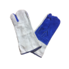 Blue / Grey Welders One Finger Mitt Leather Gloves