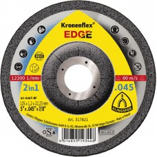 Cut Off Type 27 (Depressed Center) 5 x .045 The Edge for Steel & Stainless Steel 2-in-1 Klingspor 317821 5" Cut Off Wheels