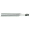 Carbide Burr SE-11 Oval Shape 3/16" Diameter 5/16" Long 1/4" Shank Single Cut Made In U.S.A. SE Oval Shape
