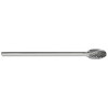 Carbide Burr SE-5L6 Oval Shape 1/2" Diameter 7/8" Long Double Cut 6" Long Shank Made In U.S.A. SE Oval Shape