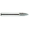 Carbide Burr SG-41 Tree Shape Pointed End 1/8" Diameter 1/4" Long 1/8" Shank Double Cut Made In U.S.A. SG Tree Shape Pointed End