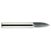 Carbide Burr SG-1 Tree Shape Pointed End 1/4" Diameter 5/8" 1/4" Shank Single Cut Made In U.S.A. SG Tree Shape Pointed End