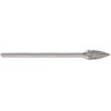 Carbide Burr SG-51 Tree Shape Pointed End 1/4" Diameter 1/2" Long 1/8" Shank Double Cut Made In U.S.A. SG Tree Shape Pointed End
