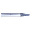 Carbide Burr SL-1 Taper Shape Radius End 14 Degrees 1/4" Diameter 5/8" Long 1/4" Shank Double Cut Made In U.S.A. SL Taper Shape Radius End 14° Included Angle
