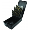 Drill Set 29 Piece 1/16" to 1/2" by 64ths Jobber Length High Speed Steel Black & Gold Made In The USA USA - Gold-Black 135° Split Point 