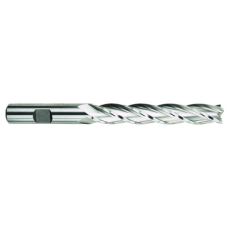 List No. 4552G - 1" 4 Flute 1" Shank Single End Center Cutting High Speed Steel Extra Long Length TiN Made In U.S.A. Extra Long Length