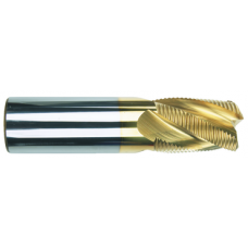 List No. 5972G - 1/4 4 Flute 1/4 Shank Single End Center Cutting Roughing Carbide Regular Length TiN Made In U.S.A. Solid Carbide - Roughing