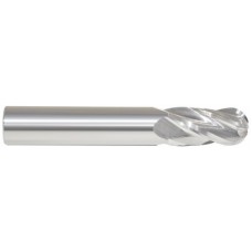 List No. 5965 - 8.00mm 4 Flute 8.00mm Shank Single End Ball Center Cutting Carbide Regular Length Bright Made In U.S.A. Metric