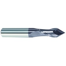 List No. 5989T - 1/2 2 Flute 1/2 Shank Single End 90 Degree Point Angle Carbide Regular Length ALTiN Made In U.S.A. 60° & 90° Point