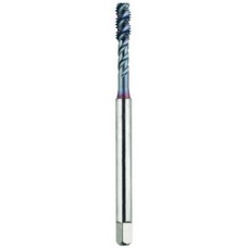 List No. 2089MC - M5 x 0.80 Semi-Bottoming D4 HPT High Performance Tap Spiral Flute-DIN Length 3 Flutes Powder Metallurgy High Speed Steel TiCN Made In U.S.A. D.I.N. Length