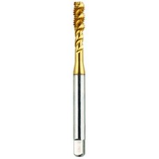List No. 2091G - M3 x 0.50 Semi-Bottoming D3 Spiral Flute 3 Flutes High Speed Steel TiN Made In U.S.A. Spiral Flute