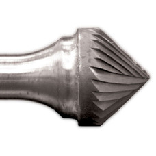 Carbide Burr SK-7 Cone 90º Shape 3/4" Diameter 3/8" Long 1/4" Shank Single Cut