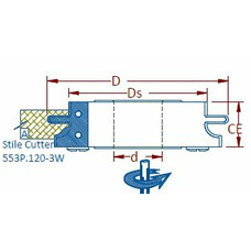 Multi Profile Insert Carbide Cabinet Door Stile Cutter 3 Wing Tongue & Groove Cutters