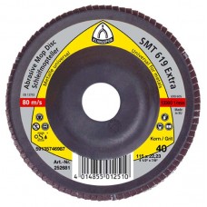 Flap Disc 5" Diameter 7/8" Arbour Hole SMT325 40 Grit (Flat) Klingspor 321654 