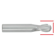 HSS Ball Nose & Corner Radius End Mill - Up to 8mm - End & OD Grind 