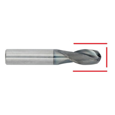 Carbide Ball Nose & Corner Radius End Mill - Up to 5/8" - End & OD Grind With ALCrTiN Coating 