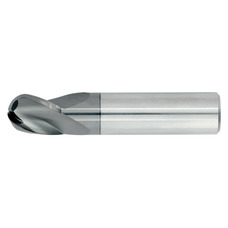 1/4" Diameter 3 Flute 1/2" Cut 2" Length 1/4" Round Shank Single End Ball Nose TiALN Standard Carbide End Mills