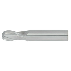 29/32" Diameter 2 Flute 1-1/2" Cut 4" Length 1" Round Shank Single End Ball Nose Uncoated Standard Carbide End Mills
