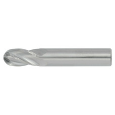 9/64" Diameter 4 Flute 9/16" Cut 2" Length 3/16" Round Shank Single End Ball Nose Uncoated Standard Carbide End Mills