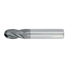 11/64" Diameter 4 Flute 9/16" Cut 2" Length 3/16" Round Shank Single End Ball Nose TiALN Standard Carbide End Mills