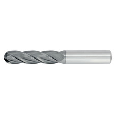 1/2" Diameter 4 Flute 1-1/2" Cut 4" Length 1/2" Round Shank Single End Ball Nose TiALN Standard Carbide End Mills