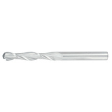3/8" Diameter 2 Flute 1-3/4" Cut 4" Length 3/8" Round Shank Single End Ball Nose Uncoated Standard Carbide End Mills