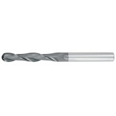 3/8" Diameter 2 Flute 1-3/4" Cut 4" Length 3/8" Round Shank Single End Ball Nose TiALN Standard Carbide End Mills