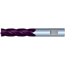 1" Diameter 4 Flute 2-1/4" Cut 5" Length 1" Weldon Shank Single End .125 Corner Radius TiALN ULTRA High Performance End Mills