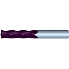 3/8" Diameter 4 Flute 1-1/8" Cut 3" Length 3/8" Round Shank Single End Square TiALN High Performance End Mills