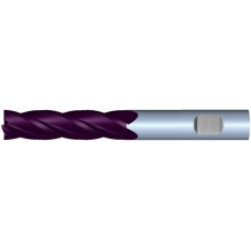 1" Diameter 4 Flute 2-1/4" Cut 5" Length 1" Weldon Shank Single End .125 Corner Radius TiALN High Performance End Mills