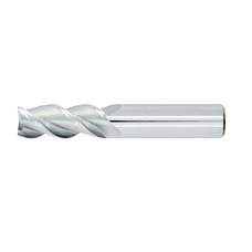 3/8" Diameter 3 Flute 1" Cut 2-1/2" Length 3/8" Round Shank 36DEG Helix Single End .060 Corner Radius Uncoated ULTRA High Performance End Mills for Aluminum