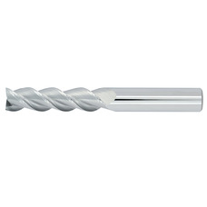 1/2" Diameter 3 Flute 2" Cut 4" Length 1/2" Round Shank 36DEG Helix Single End .030 Corner Radius Uncoated ULTRA High Performance End Mills for Aluminum