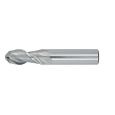 3/16" Diameter 2 Flute 5/8" Cut 2" Length 3/16" Round Shank Single End Ball Nose Uncoated ULTRA High Performance End Mills for Aluminum