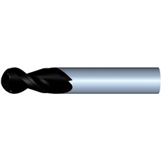 1/4" Diameter 2 Flute 3/4" Cut 2-1/2" Length 1/4" Round Shank Single End Ball Nose DLC ULTRA High Performance End Mills for Aluminum