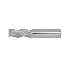 1" Diameter 3 Flute 1-1/2" Cut 4" Length 1" Round Shank 36DEG Helix Single End .120 Corner Radius Uncoated ULTRA High Performance End Mills for Aluminum