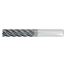 5/8" Diameter 5 Flute 2-1/2" Cut 5" Length 5/8" Round Shank .030 Corner Radius HEM Chip Breaker High Efficiency Machining End Mills