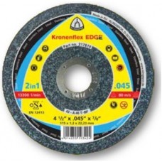Cut Off Type 27 (Depressed Center) 6 x .045 The Edge for Steel & Stainless Steel 2-in-1 Klingspor 317823 6" Cut Off Wheels