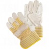 Standard Quality Unlined Grain Cowhide Fitters Gloves Medium Unlined Grain Cowhide Safety Rubberized     Leather Gloves