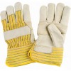 Grain Cowhide Fitters Cotton Fleece Lined Patch Palm Gloves X-Large Cotton Fleece Grain Cowhide Safety Rubberized     Leather Gloves