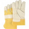 Grain Cowhide Furniture Leather Gloves Large Cotton Grain Cowhide Safety Starched     Leather Gloves