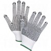 White Poly/Cotton Dotted Gloves Large Poly/Cotton Double Sided 7 Guage White     Fabric Gloves