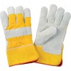 Split Cowhide Fitters Foam Fleece Lined Gloves Large Foam Fleece Split Cowhide Safety Rubberized     Leather Gloves
