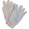 Premium Quality Split Cowhide Leather Palm Gloves Large Unlined Split Cowhide Knit Wrist Cotton     Leather Gloves